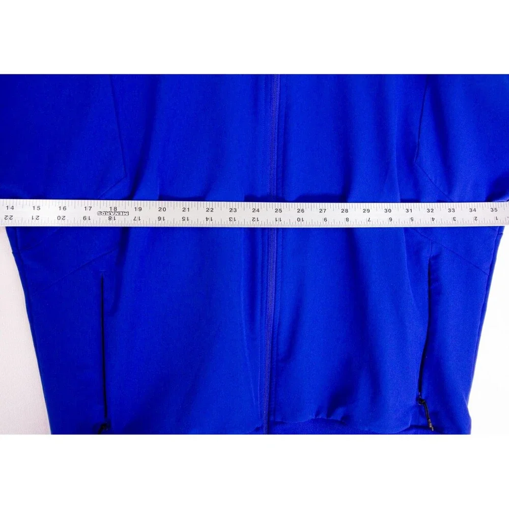 Adidas Kansas Jayhawks KU Players Jacket Full Zip Logo Men's Size Medium Blue